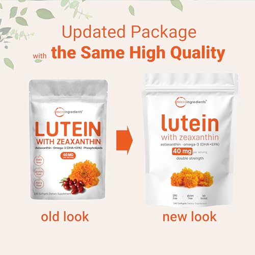 Micro Ingredients Lutein & Zeaxanthin Softgels - 240 Count for Eye Health - Image 4