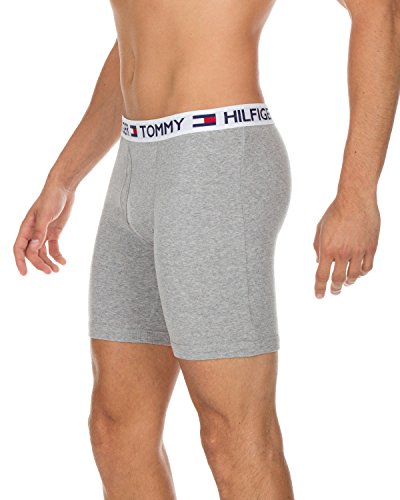 Tommy Hilfiger Men's 4 Pocket Boxer Brief, Grey/Navy, X-Large - Image 3