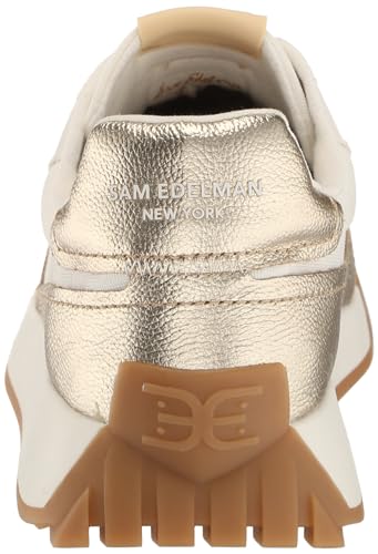 Sam Edelman Layla Retro Sneakers in Off-White & Gold - Image 3