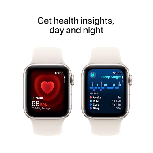 Apple Watch SE (GPS, 40mm) - Starlight Aluminum Case & Sport Band - Image 4
