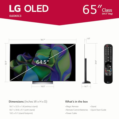 LG C3 Series 65-Inch OLED EVO 4K Smart TV with Gaming Features - Image 3