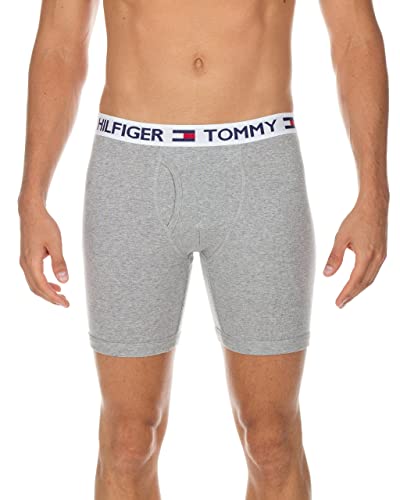 Tommy Hilfiger Men's 4 Pocket Boxer Brief, Grey/Navy, X-Large - Image 2