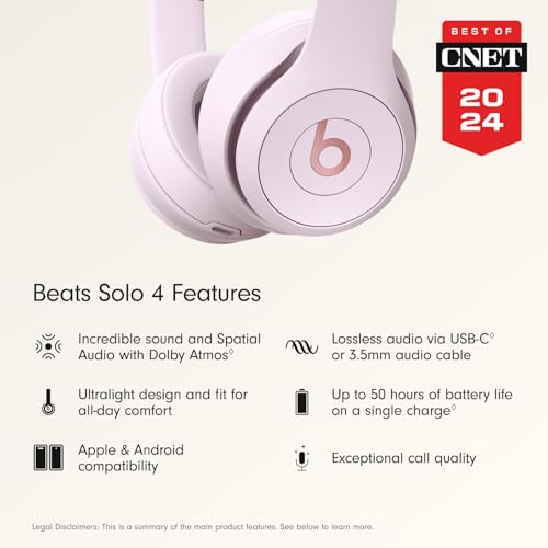 Beats Solo 4 - Wireless Bluetooth Headphones, Cloud Pink - Image 2