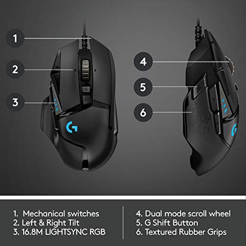 Logitech G502 HERO Wired Gaming Mouse with HERO 25K Sensor - Image 5