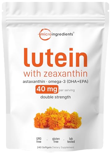 Micro Ingredients Lutein & Zeaxanthin Softgels - 240 Count for Eye Health
