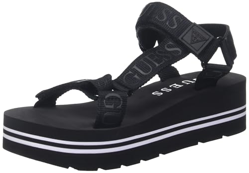 Guess Women's AVIN Wedge Sandal - Black, Size 6