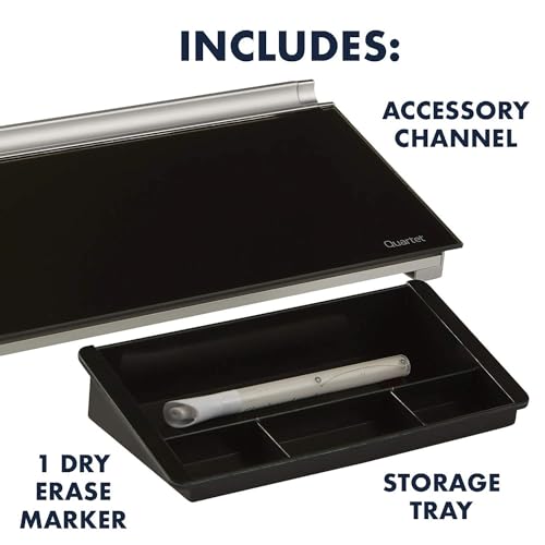 Quartet Glass Dry-Erase Desktop Board with Hidden Storage - Image 8