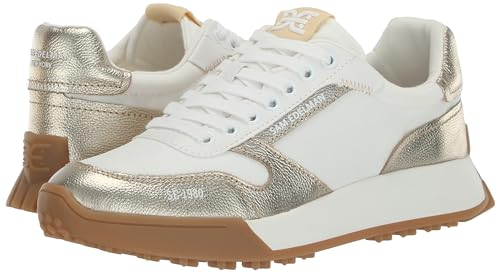 Sam Edelman Layla Retro Sneakers in Off-White & Gold - Image 7