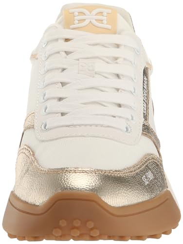 Sam Edelman Layla Retro Sneakers in Off-White & Gold - Image 2