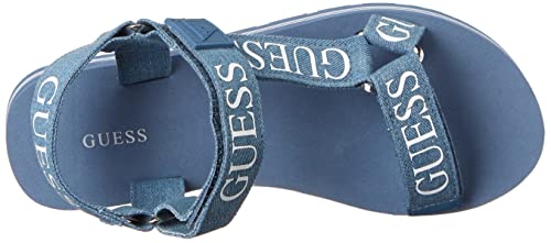 GUESS Women's AVIN Wedge Sandal - Blue+White Denim, Size 6 - Image 5