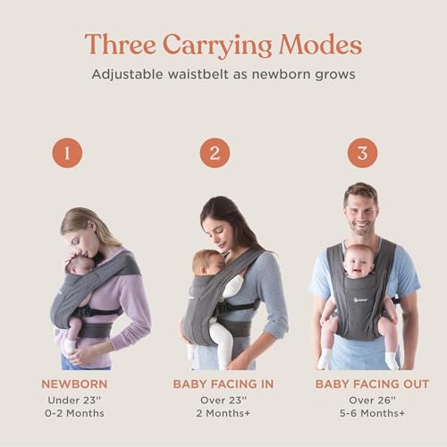 Ergobaby Embrace Baby Wrap Carrier - Pure Black, Cozy & Compact - Image 2