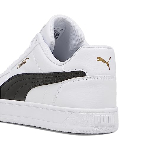PUMA Mens Caven 2.0 Sneaker - White/Black-Gold - Image 6