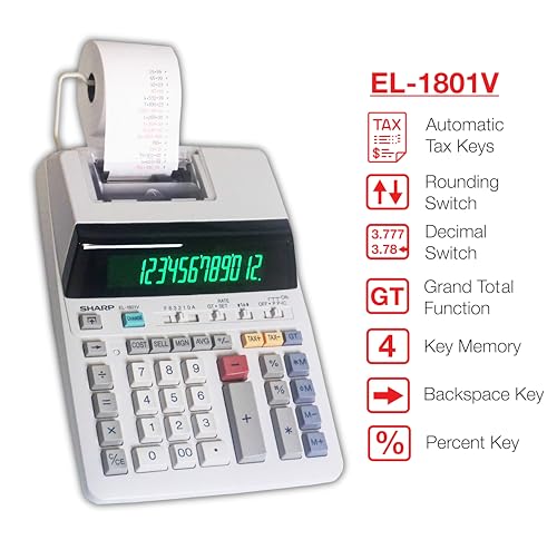 Sharper Image 12-Digit Printing Calculator with Fluorescent Display - Image 5