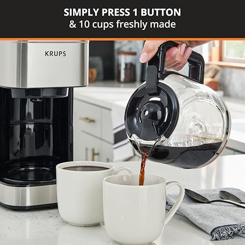 KRUPS 10-Cup Drip Coffee Maker - Sleek & Smart Design - Image 2