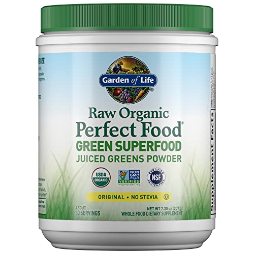 Garden of Life Green Superfood Powder - Organic & Stevia-Free, 30 Servings
