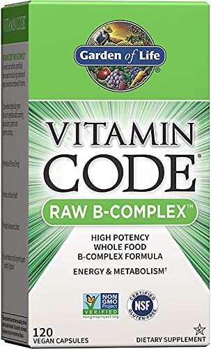Garden of Life Vitamin B Complex with Probiotics – 120 Vegan Capsules