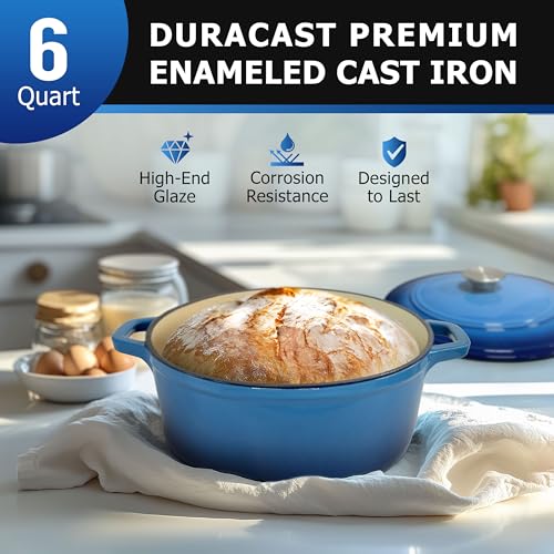 Mueller 6qt Enameled Cast Iron Dutch Oven - Aqua Blue - Image 2