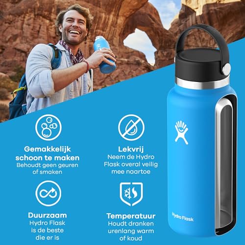 Hydro Flask Wide Flex Cap Water Bottle - 40 Oz Black - Image 3