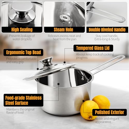 Aufranc 6-Piece Nonstick Stainless Steel Cookware Set - Image 4