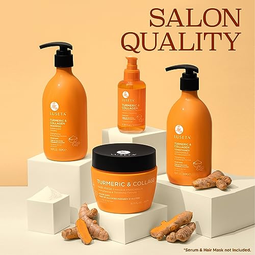 Luseta Hair Thickening Shampoo & Conditioner Set with Turmeric & Collagen - Image 3