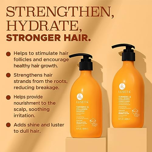 Luseta Hair Thickening Shampoo & Conditioner Set with Turmeric & Collagen - Image 4